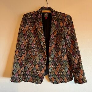 Vince Camuto Multicolored Geo Print Blazer Size 2